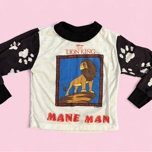 Vintage 90s Disney Lion King “Mane Man” Pajama Top Kids 4 Wormser USA